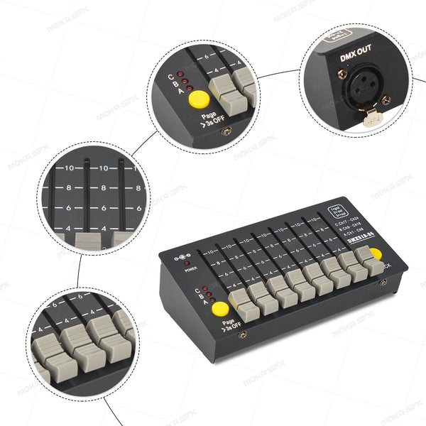 MOKA SFX MK-CS23 Mini Battery DMX Console 24CHs Battery Controller