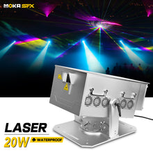 MOKA SFX MK-LSP20 20W Animación a todo color Luz láser impermeable para exteriores con Flightcase