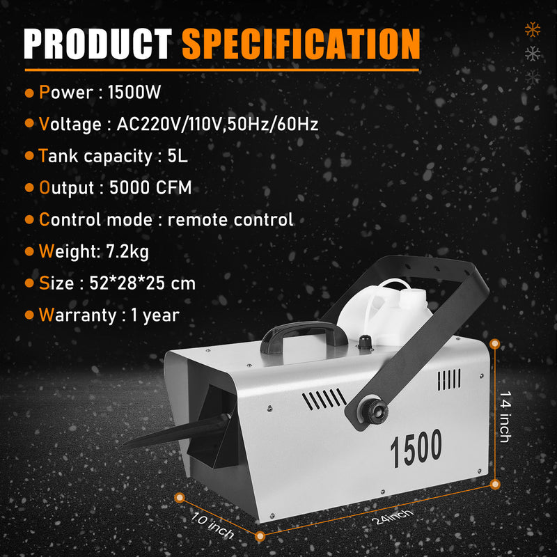 MOKA SFX MK-S02 1500W Remote Control Snow Mchine