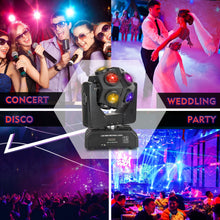 Moving Head Beam Light LED 12Pcs RGBW Rotating Moving Head DJ Light DMX512 Sound Activated Stage Lighting Party