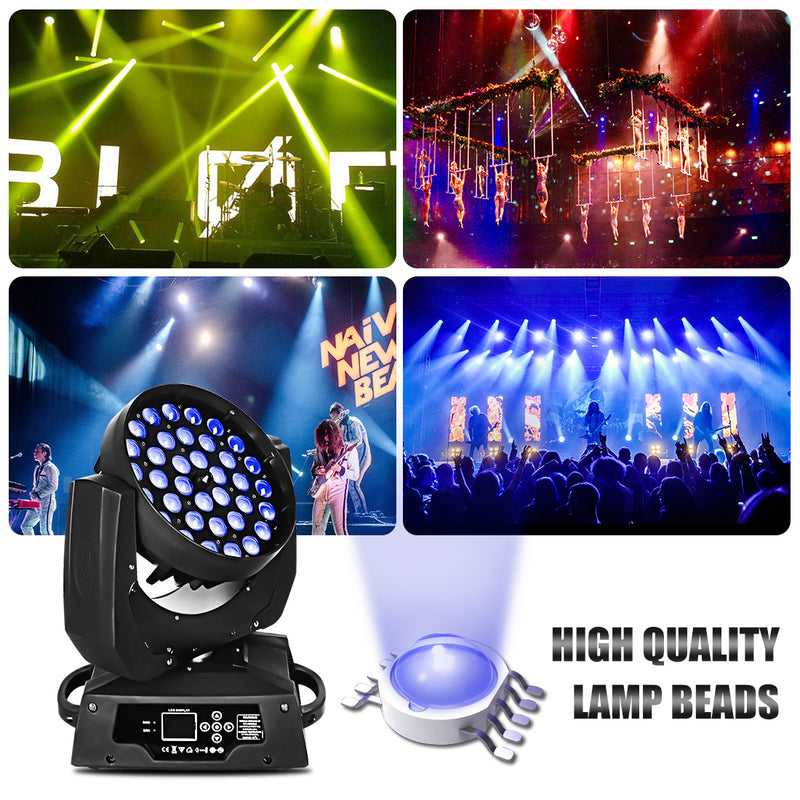 MOKA SFX 36*18W 6 IN 1 RGBW+UV LED Moving Head  Wash Light