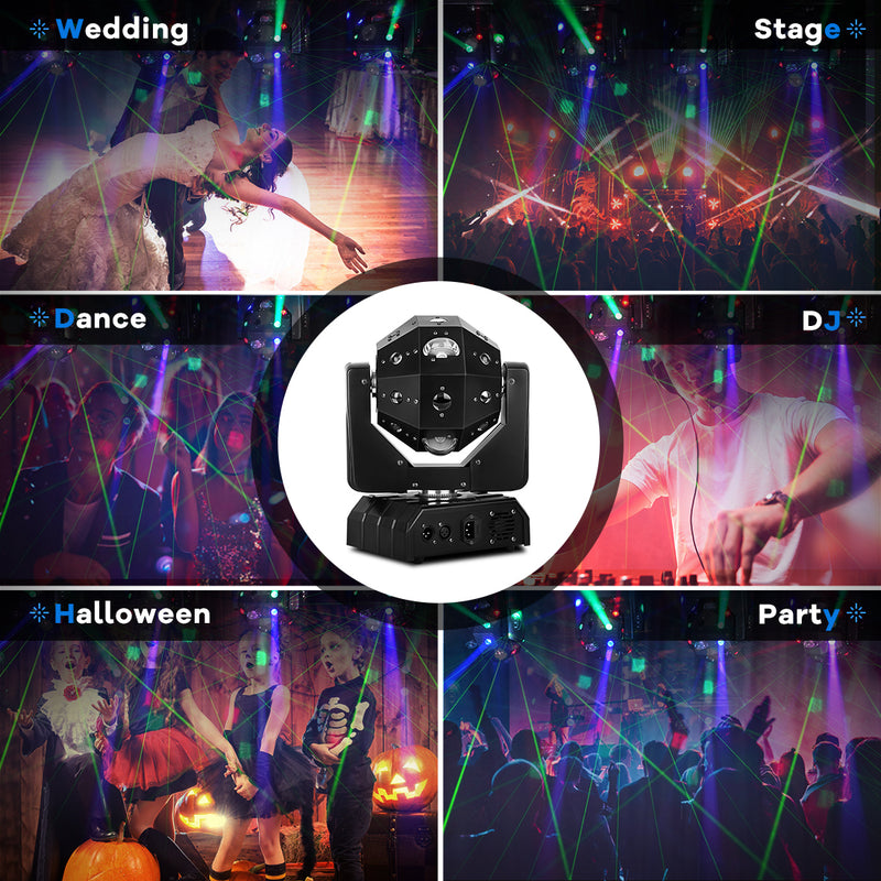 MOKA SFX 24x3w Rgbw 4in1 LED Laser Moving Head Light Professional Stage Beam Strobe Soccer Dmx Dj Disco Party Ball