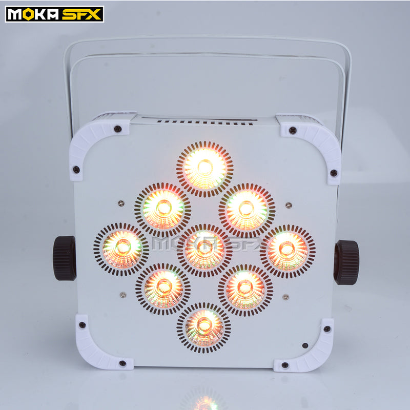 MOKA SFX P-03 Battery Wireless 9*18w RGBWA+UV 6 IN 1 White LED Par Cans