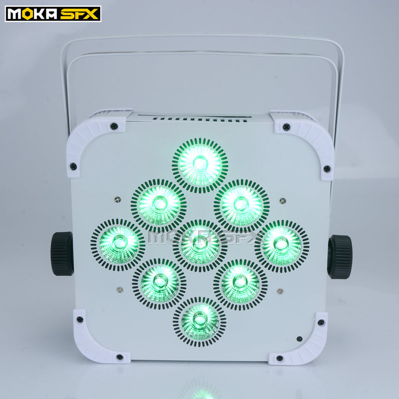 MOKA SFX P-03 Battery Wireless 9*18w RGBWA+UV 6 IN 1 White LED Par Cans