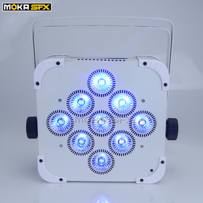 MOKA SFX P-03 Battery Wireless 9*18w RGBWA+UV 6 IN 1 White LED Par Cans