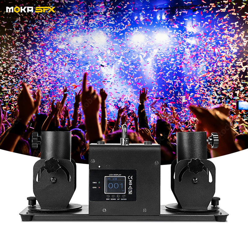 MOKA SFX MK-CN03A 2 Head DMX512 / Remote Battery Confetti Cannon