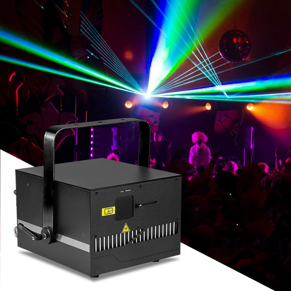 MOKA SFX MK-HLS10 Luz láser portátil de 10 W RGB/verde para DJ