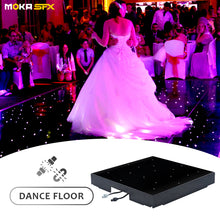 MOKA SFX MK-LD05A Wired Tempered Glass Starlight LED Dance Floor (Black) with Flight Case