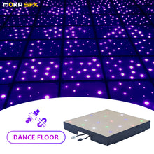 MOKA SFX MK-LD05A Wired Tempered Glass Starlight LED Dance Floor (White) with Flight Case